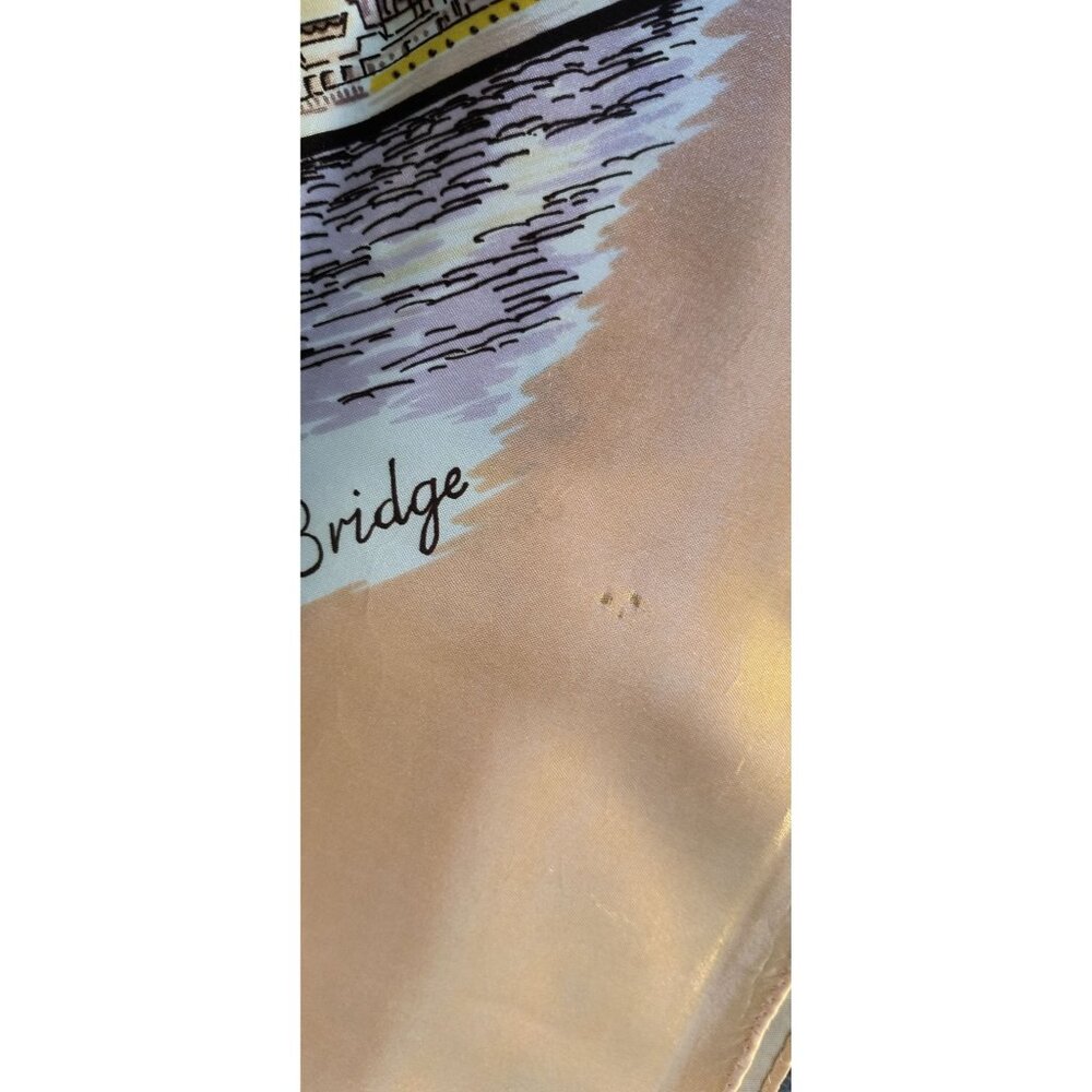 Vintage Peach London Scarf With Iconic Landmarks Print - Picture 8 of 10